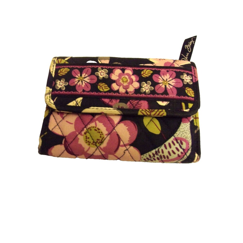 Vera Bradley Wallet Floral Nightingale Quilted Cotton Bird 5.5 X 4 X .5